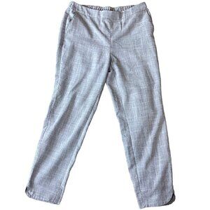 Chico's Woven Rayon Blend Linen-Look Light Gray Pull-On Pants Sz 0R (S/4) #283H
